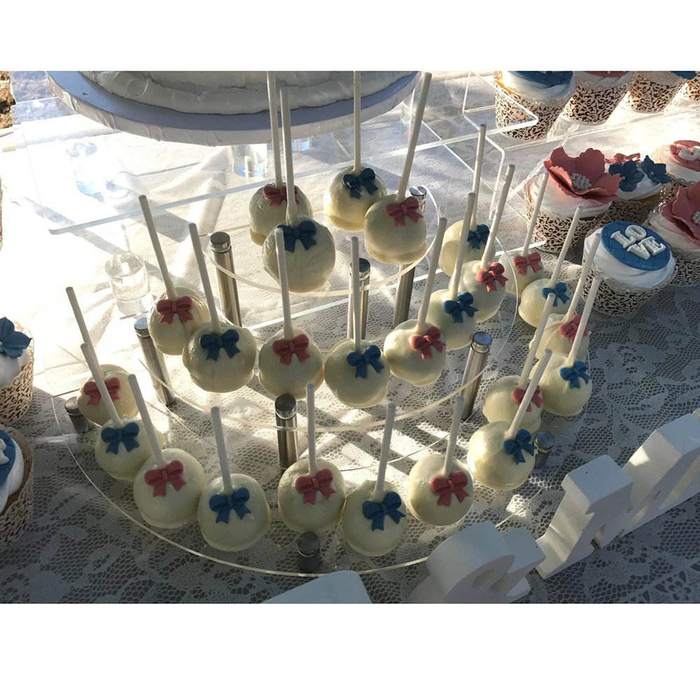 컵케이크 거치대 파티 서빙 플래터, 결혼식 생일 아크릴 케이크 디스플레이 스탠드, 이동식 반원형 디저트 주방, 3 단