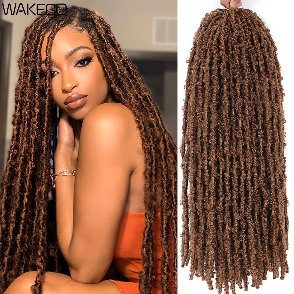 Wakego Butterfly Locs Crochet Hair 14 18 24 Inch Fausse Locks Crochet Butterfly Extensions Pre-looped Soft Locs Synthetic Braid 5