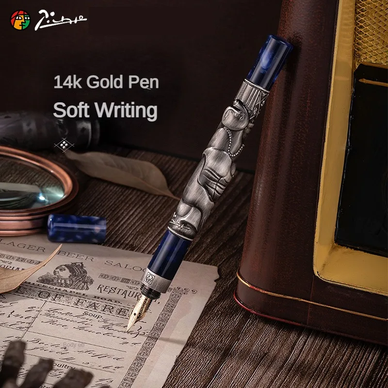 

Pimio 88 Series Fountain Pen Luxury Pens Writing Calligraphy Practice 14K Gold Fine Nib School Office Supplies Stationery Gift