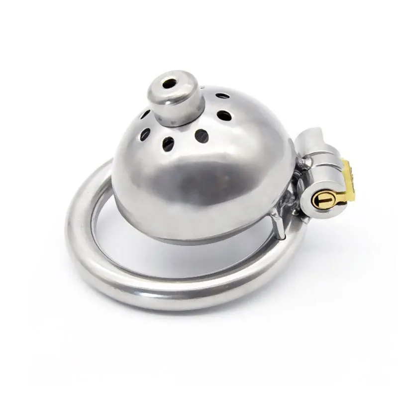 

NEW 304 Stainless Steel Male Chastity Device Super Small Short Cock Cage with Stealth Lock Ring Sex Toy 45MM/45MM/50MM