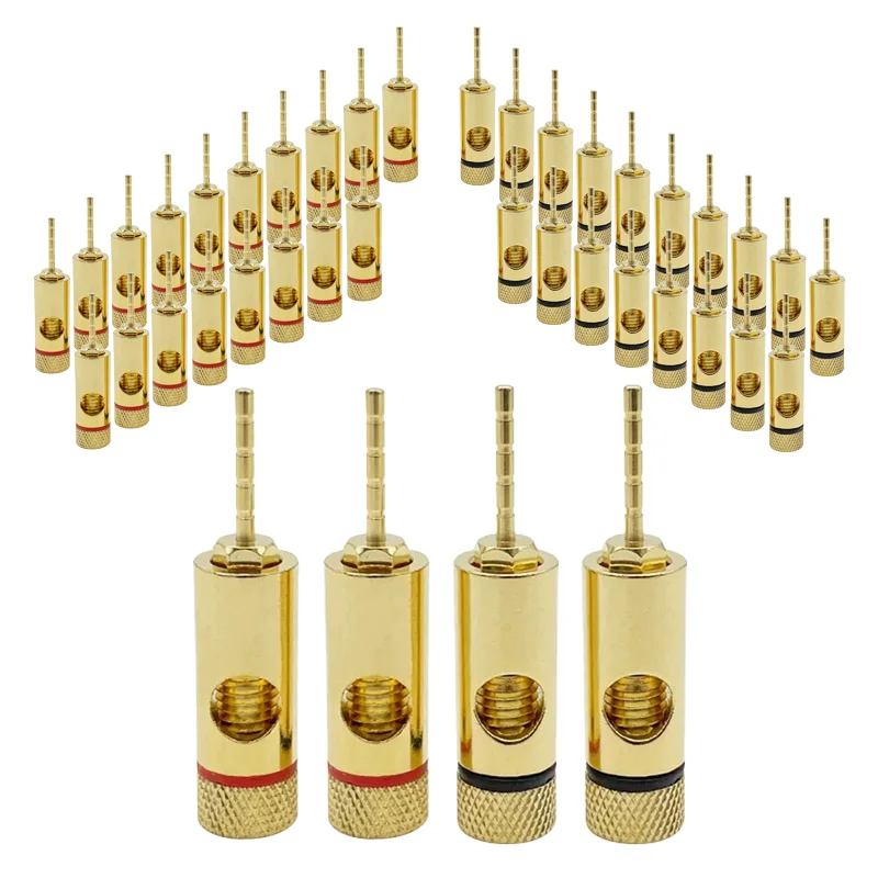 

8Pcs/4Pairs 2mm Pin Banana Plug Adapter Straight Pin Banana Terminals Speaker Plugs Wiring Connector Copper Gold-Plated