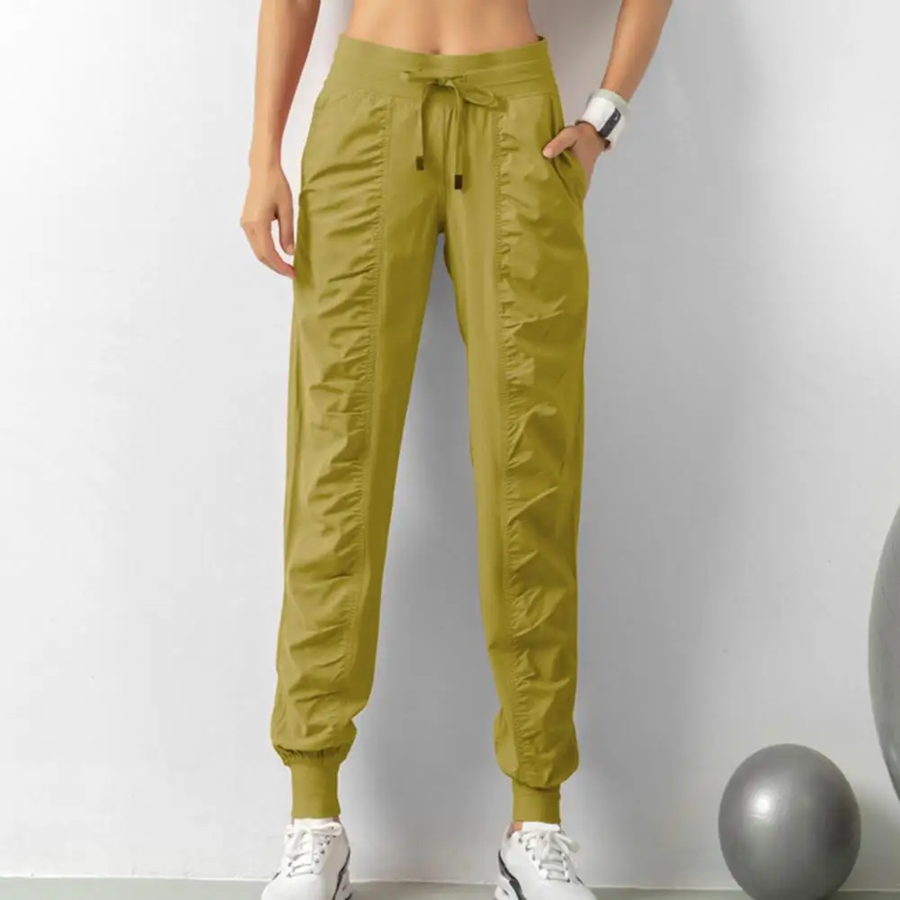 

Women Cargo Pants Drawstring Elastic High Waist Casual Sweatpants Ankle-banded Loose Lady Sprorts Harem Pants Long Trousers