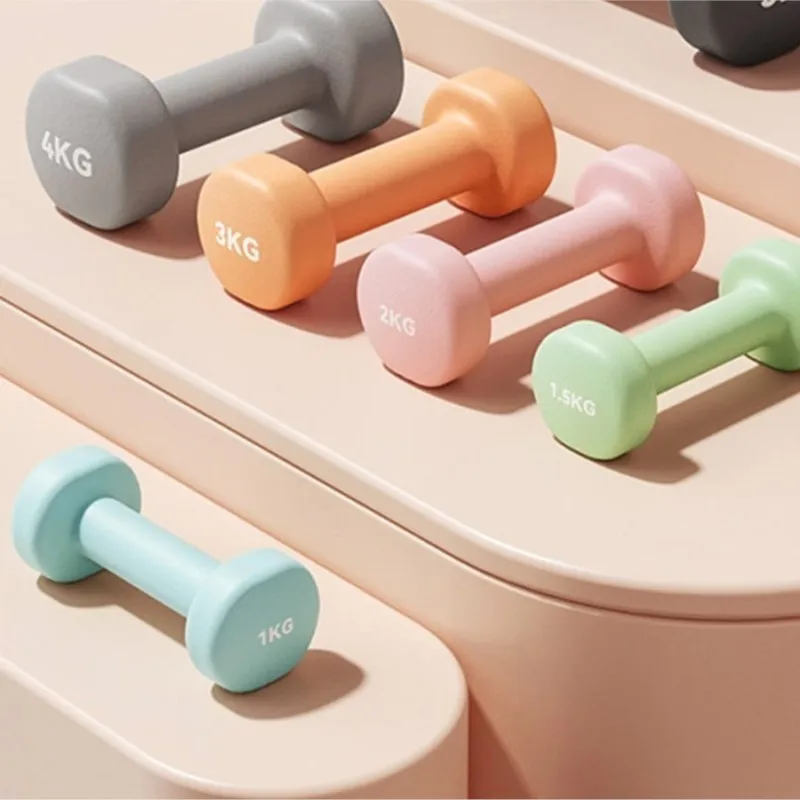 Adjustable Dumbbell Yoga Flat Head Scrub Impregnated Plastic Men And Women Home Exercise Sports Equipment Solid Cast Iron