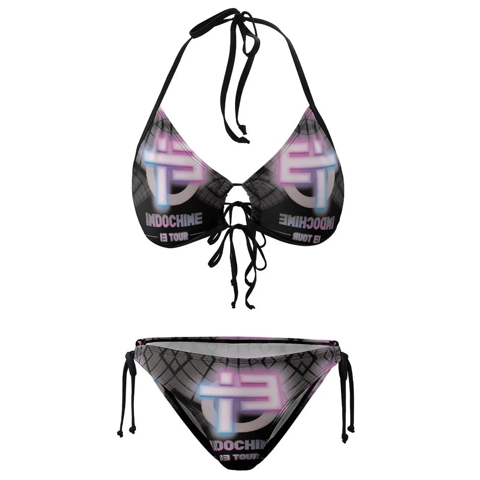 

Indo Chine Popular Band Rock Indochine Bikini Swimming Costume Novelty Exotic Bikinis Graphic Beachwear Vintage Swimsuit