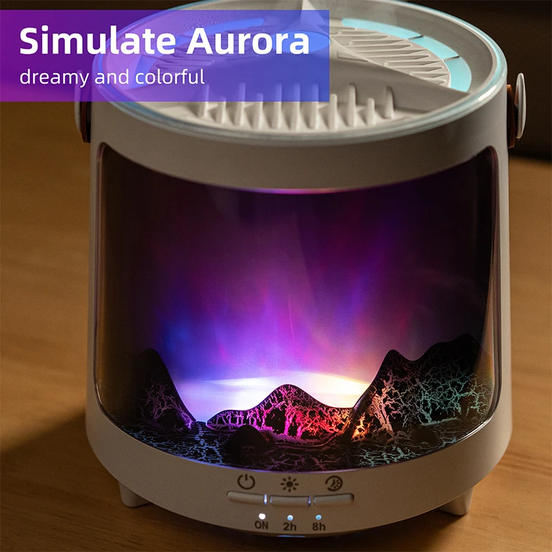 Realistic Flame Aroma Diffuser Colorful Aurora Humidifier 3