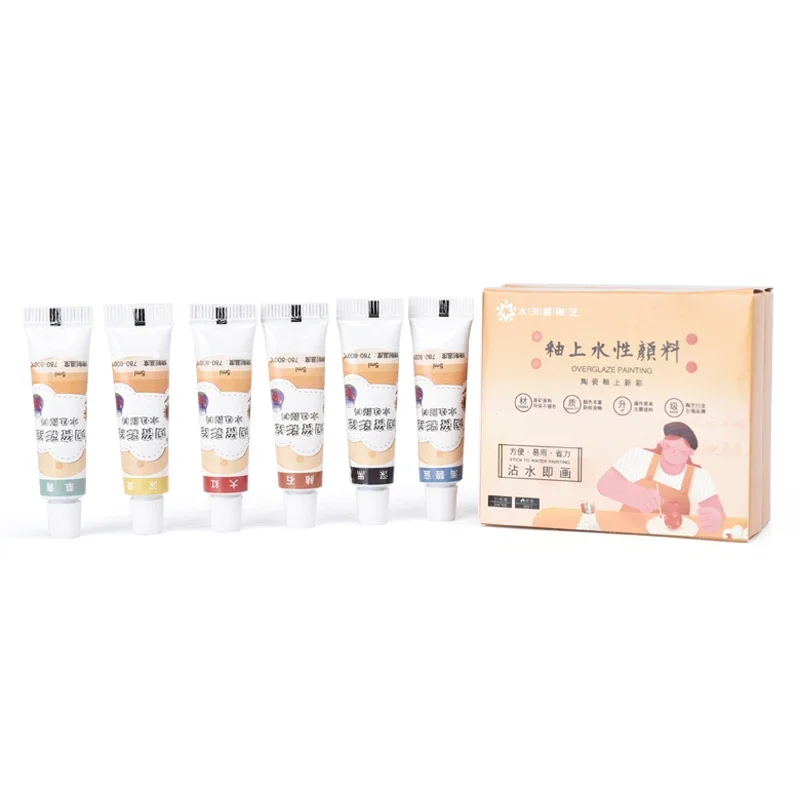 Ceramic Water Based Pigment 6 Color Set for DIY Painting