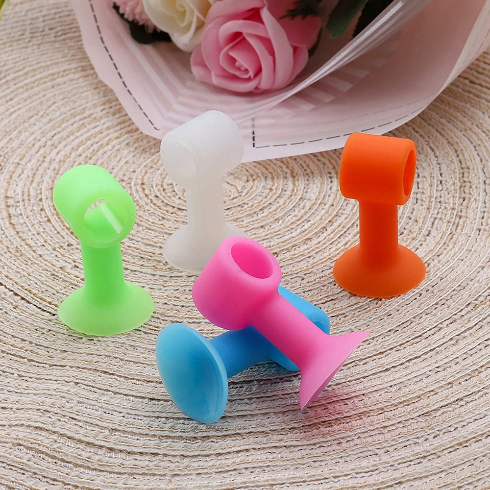 5Pcs Mute Plastic Doorknob Door Stopper Wall Crash Pad Door