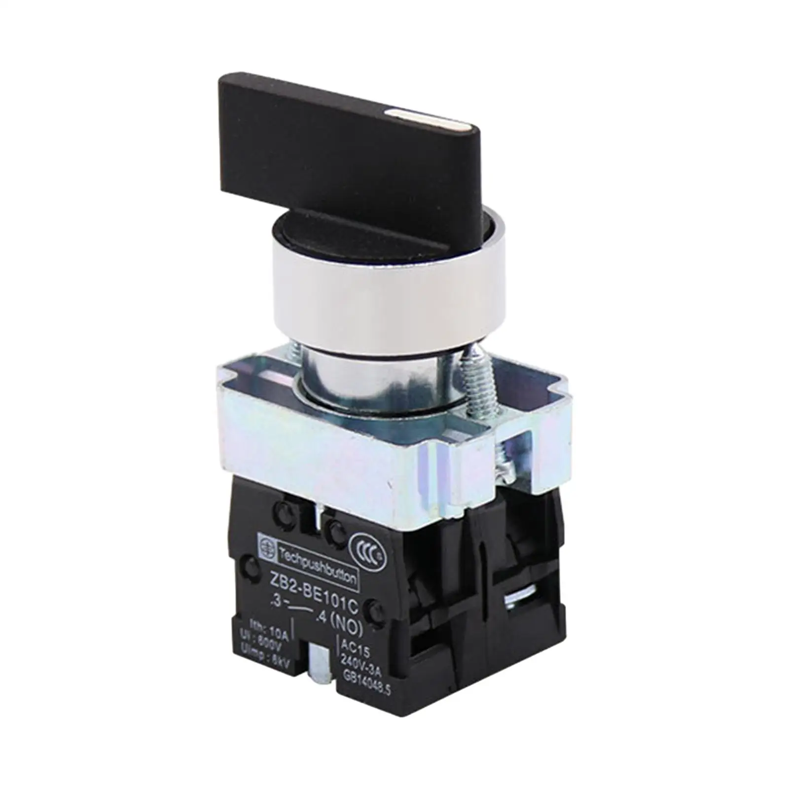 Rotary Selector Switch with Long Handle 600V 10A 22mm Mounting Hole 3 Position