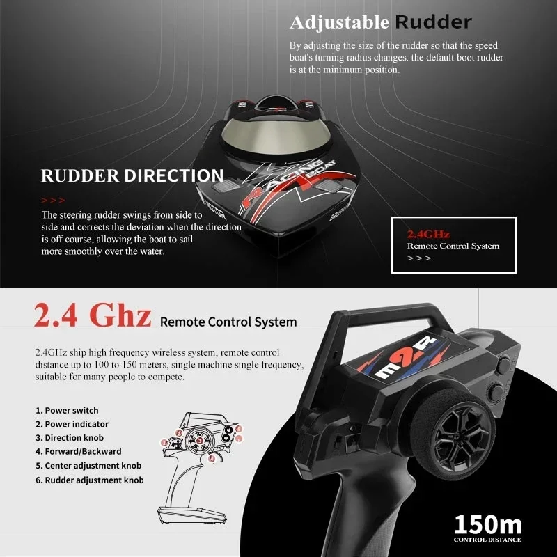 WLtoys WL916 RC Boat 55KM/H Brushless 2.4G Radio Electric High Speed Super Racing Boat Model Water Speedboat Kids Gifts RC Toys 5