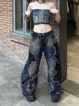 Retro Distressed Scimitar Pants – Washed, Eroded, Destroyed Look 1