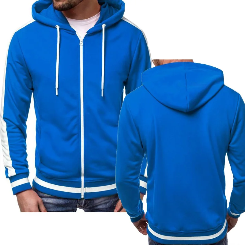 Men Sports Casual Hoodies Wear Zipper Tide Jacquard Fleece Jacket Fall Sweatshirts Spring Autumn Coat Sweatshirt Mens Jacket
