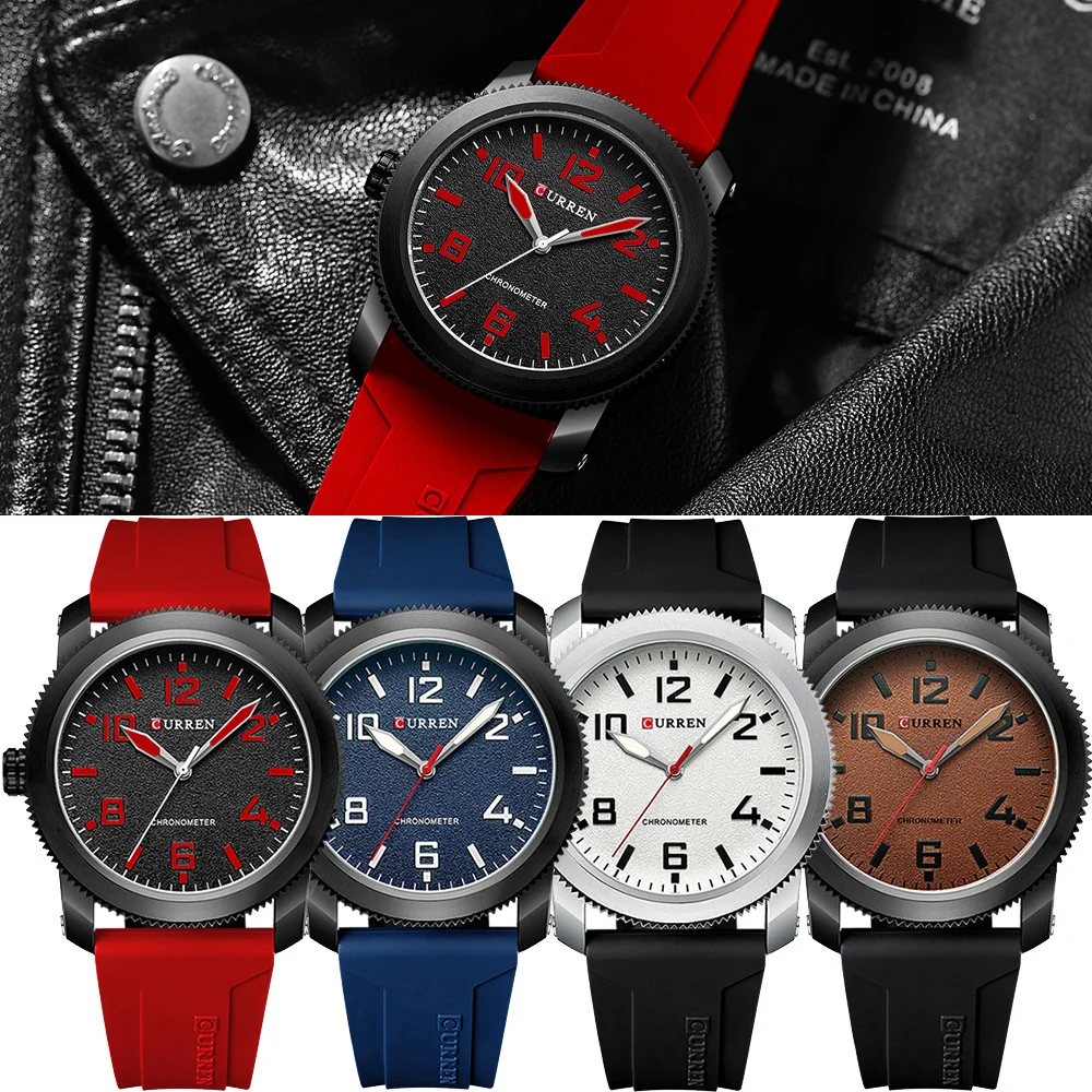 Quartz Watch Men's New Left Design Fashion Minimalist Business Leisure Glow Waterproof Watch Silicone Strap Quartz Watch 8454