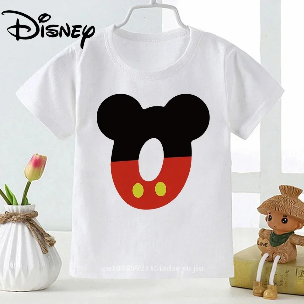 thumbnail image 1 of Nueva camiseta de algodón de manga corta para niños y niñas de Mickey Mouse, para cumpleaños, ropa de fiesta para niños de 1, 2, 3, 4, 5, 6, 7, 8 y 9 años, 1 of 5