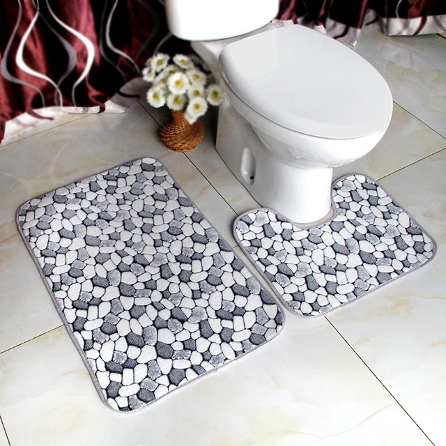 Set/2pcs, Plüsch-Fußmatten, Teppich Badezimmer Toilette Absorbent