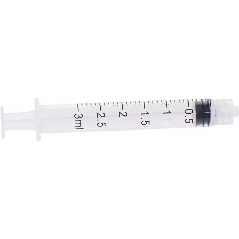 100Pcs Plastic Luer Lock Syringes Individually Sealed Transparent 3ml Injector Syringe Sampler Hydroponics Nutrient