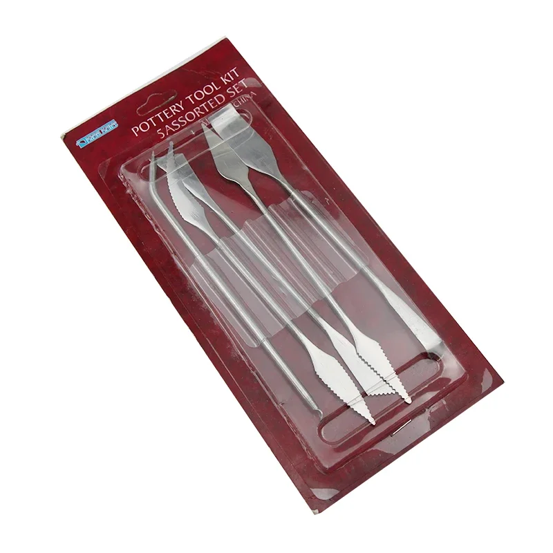 Stainless Steel 5Pcs Pottery Clay Carving Knives Ceramic Sculpting Tools Polymer