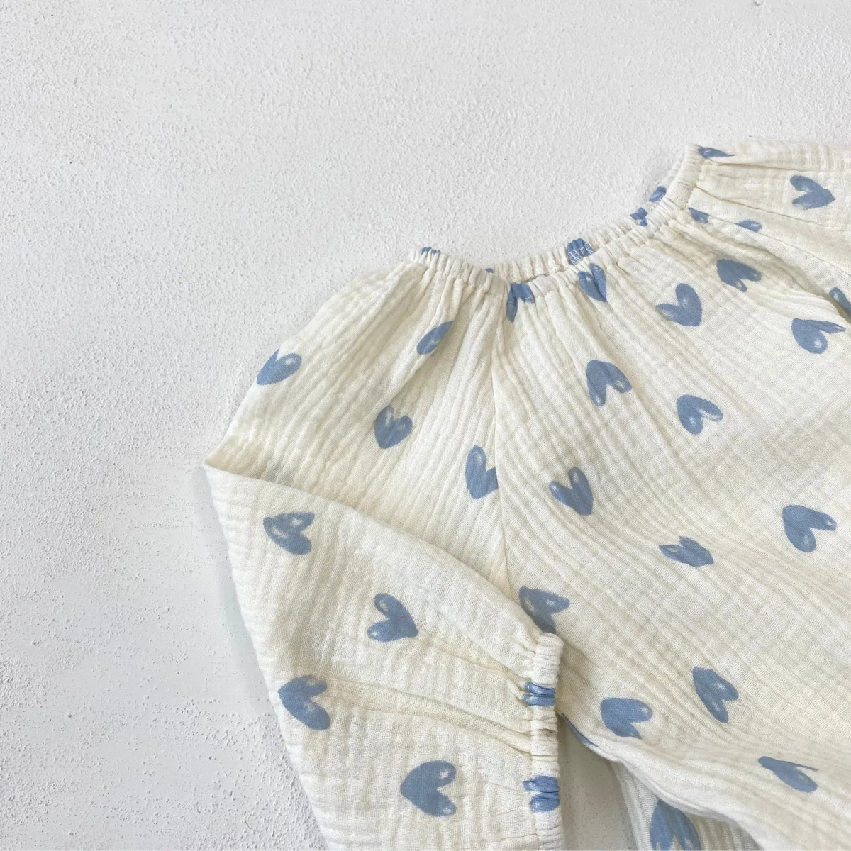 2025 Summer New Baby Girl Blue Heart Print Bodysuit Newborn Cotton Long Sleeve Jumpsuit For Infant Girl Clothes 0-24M 3 2025 Summer New Baby Girl Blue Heart Print Bodysuit Newborn Cotton Long Sleeve Jumpsuit For Infant Girl Clothes 0-24M - Image 3