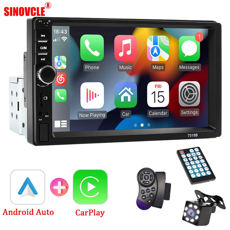 Car-Radio-1-Din-7-Carplay-Android-Auto-Universal-Multimedia-Autoradio ...