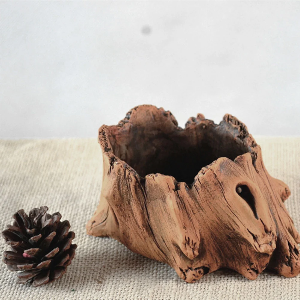 

Stump Pot Faux Plants Table Shaped Flower Retro Planter Tree Imitation Cement Garden for Planting Concrete