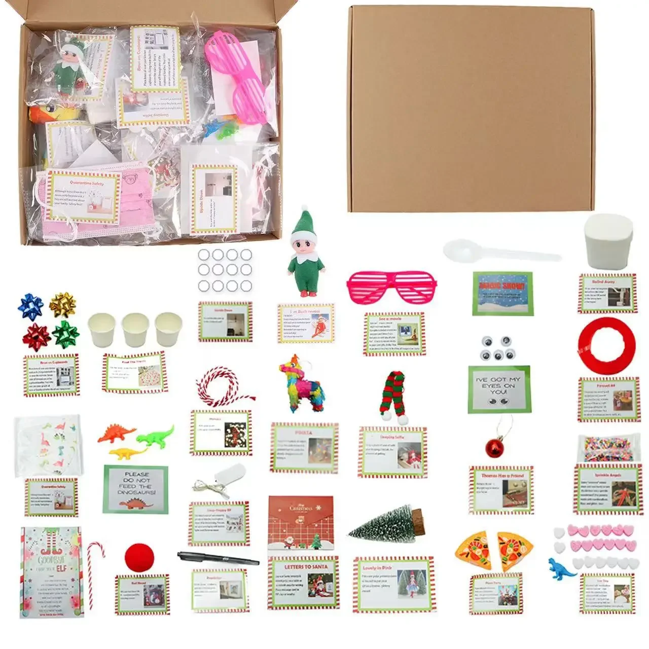 Elf Kit 12/24 Days Of Christmas Countdown Gift Set Days Of Elf Magic Creative Gift Sets Blinds Box Toy Props New Fun Random