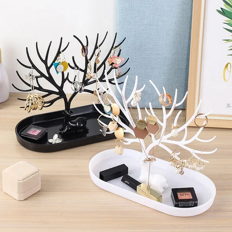 

Deer Jewelry Display Stand Tray Storage Racks Earrings Necklaces Rings Jewelry Box Desktop Organizer Holder Make Up Packaging