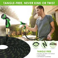 Garden Hose 100 Ft, Non-Expandable Ultra Lightweight & Flexible Water Hose with 10-Pattern Spray Nozzle, Kink-Free, Leak-Proof 6