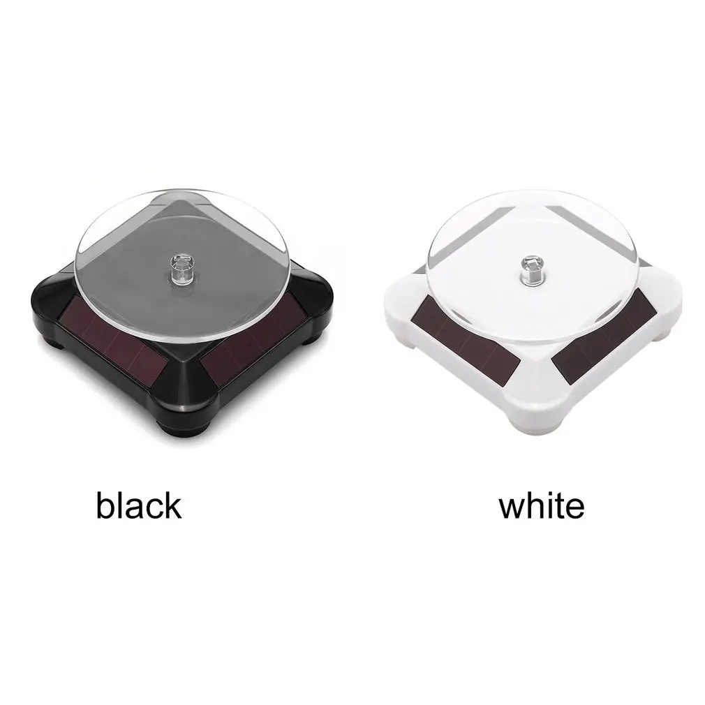 360 Degree Turntable Rotating Display Stand Power by Solar Power or Battery Watch Ring Necklaces Jewelry Stand Holder