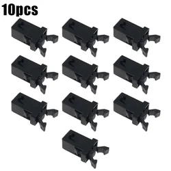 Self - Locking Trash Can Latch Replacement - Durable Plastic Spring Clip (Black 10pcs)