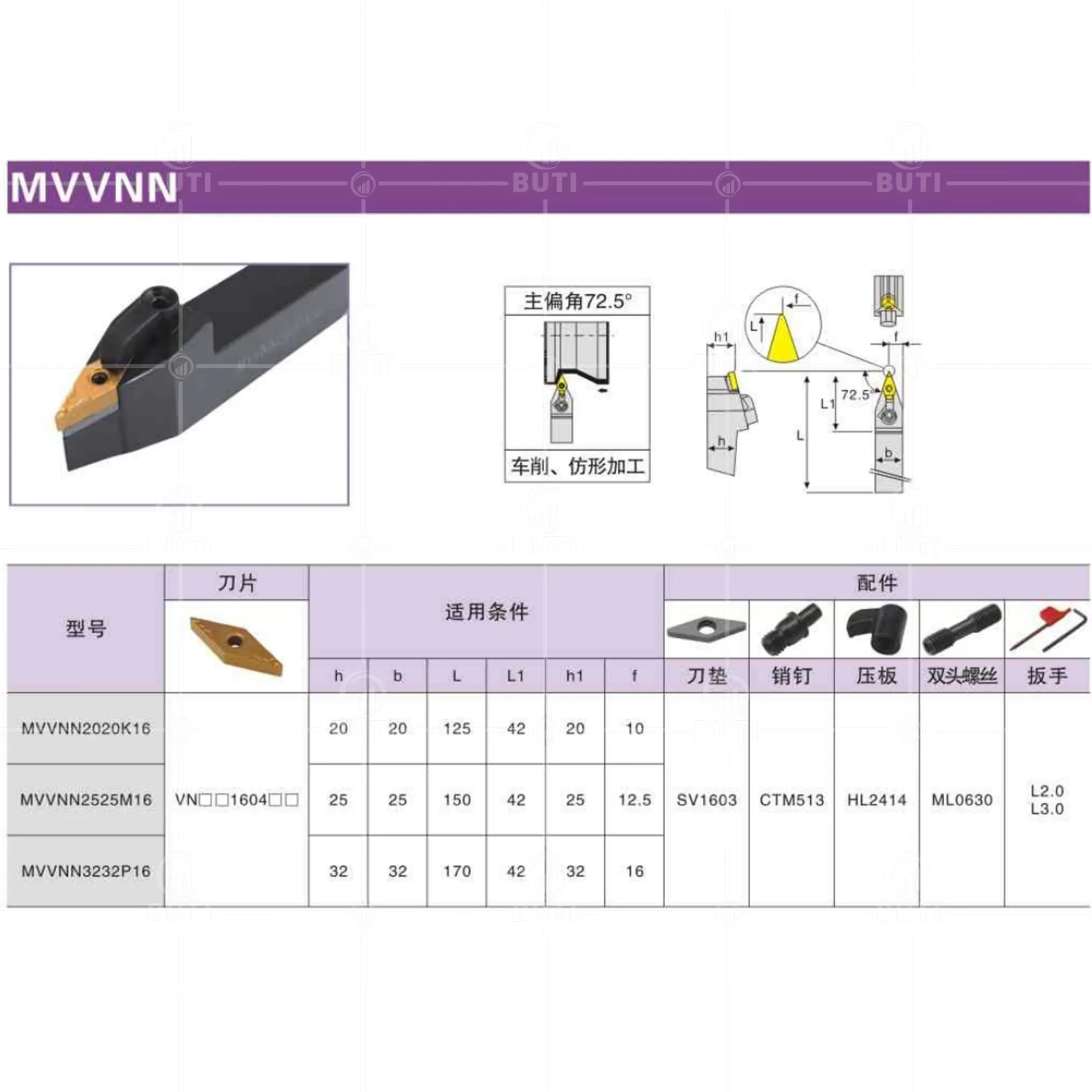 MVVNN1616H16 MVVNN2020K16 MVVNN2525M16 DESKAR 100% 오리지널 외부 원형 선반 공구 홀더 VNMG 블레이드 용 CNC 선반 공구 홀더