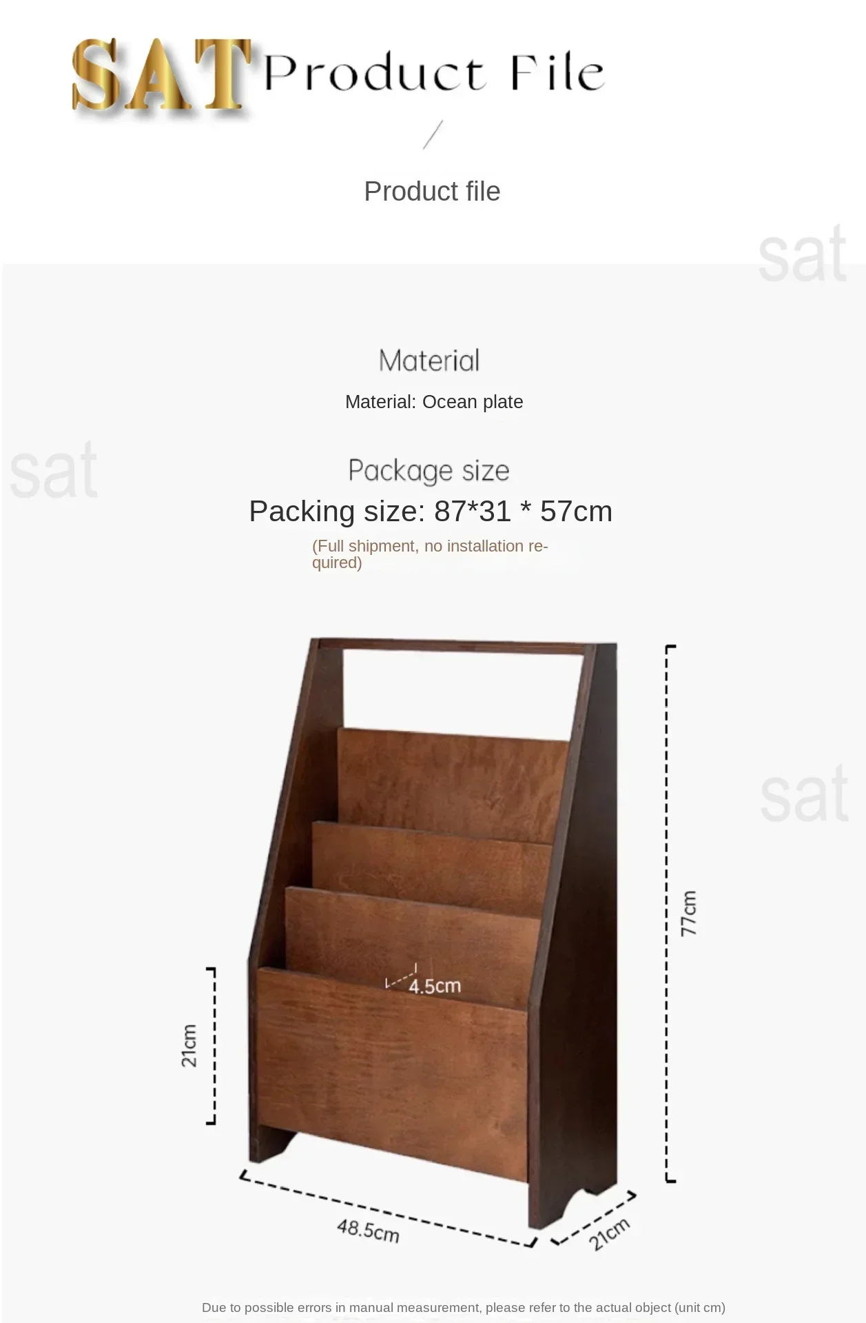 Retro Solid Wood Large Capacity Magazine Rack Light Luxury Coffee Shop Floor Creative Small Bookshelf Record Storage Racks