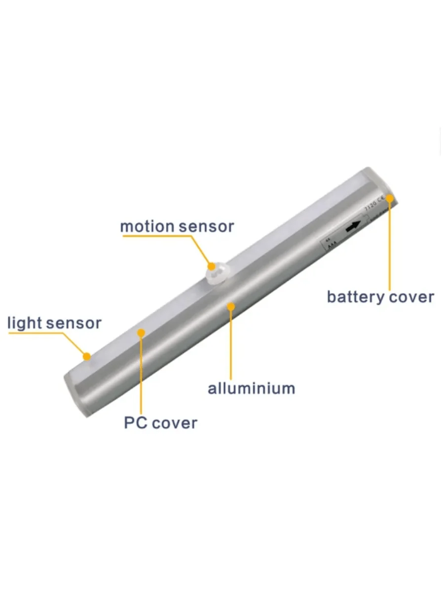 Motion Sensor LED Lights Under Cabinet Closet Lights Night Light Portable Stick-on Lamp Warm White Light
