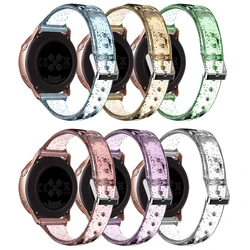 20mm 22mm Glitter Transparent Strap TPU Replacement Band for Samsung Galaxy Watch 42mm 46mm Active2 Huawei Watch GT2 Amazfit GTS