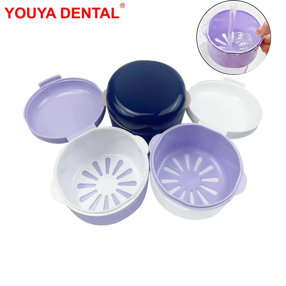 

1pcs Denture Bath Storage Box Dental False Teeth Orthodontic Brace Box Retainer Case Artificial Tooth Soaking Cleaning Container