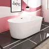 Round Bathtub, Acrylic Freestanding Bathtub, Contemporary Soaking White Tub, with Drain for Easy Clean 4