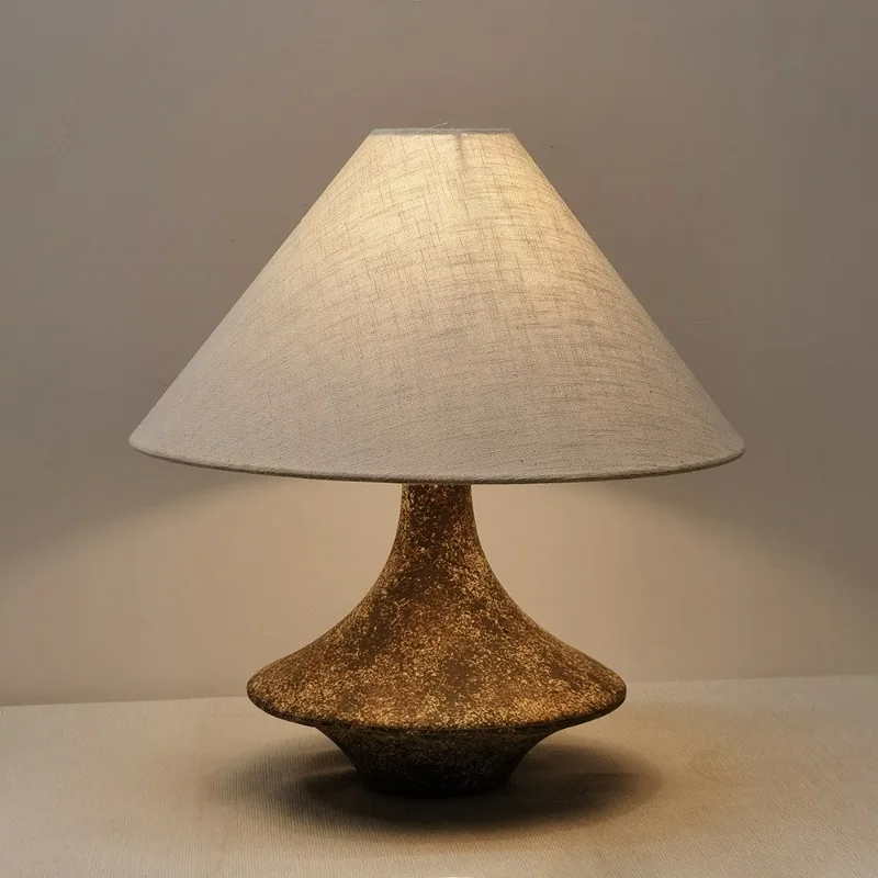 

Керамическая Настольная лампа Wabi-sabi, винтажная лампа для гостиной, спальни, кабинета, офиса, современная лампа для спальни, отеля, прикроватная настольная лампа, настольная лампа для письма