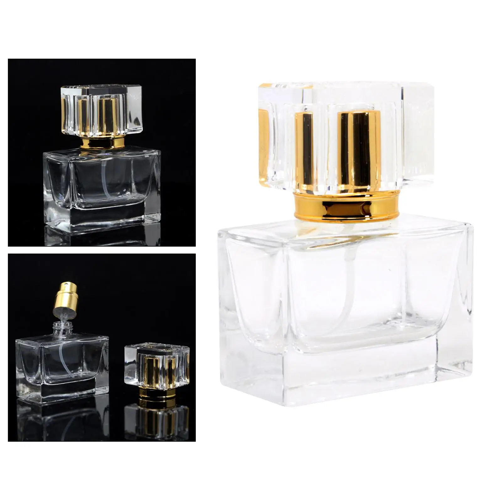 빈 투명 유리 향수 스프레이 병 무화기, 스프레이 어플리케이터 포함, 30ml