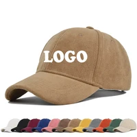 Outdoor Suede Solid Color Soft Top Baseball Cap Breathable Embroidery Custom Logo Duck Tongue Cap Sunscreen Sunshade Cap 1
