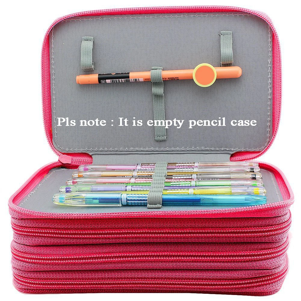 Penal School Pencil Case for Girls Boys Three Zipper 52 Slots Pen Box Stationery Cartridge Kit Bag pencil cases