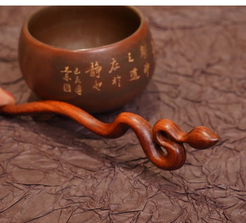 Hair Accessory Vintage Snake Wood Hairpin For Women Antique Hair Stick Hair Clip Cheongsam Chinese Hanfu Pins tiara Gift