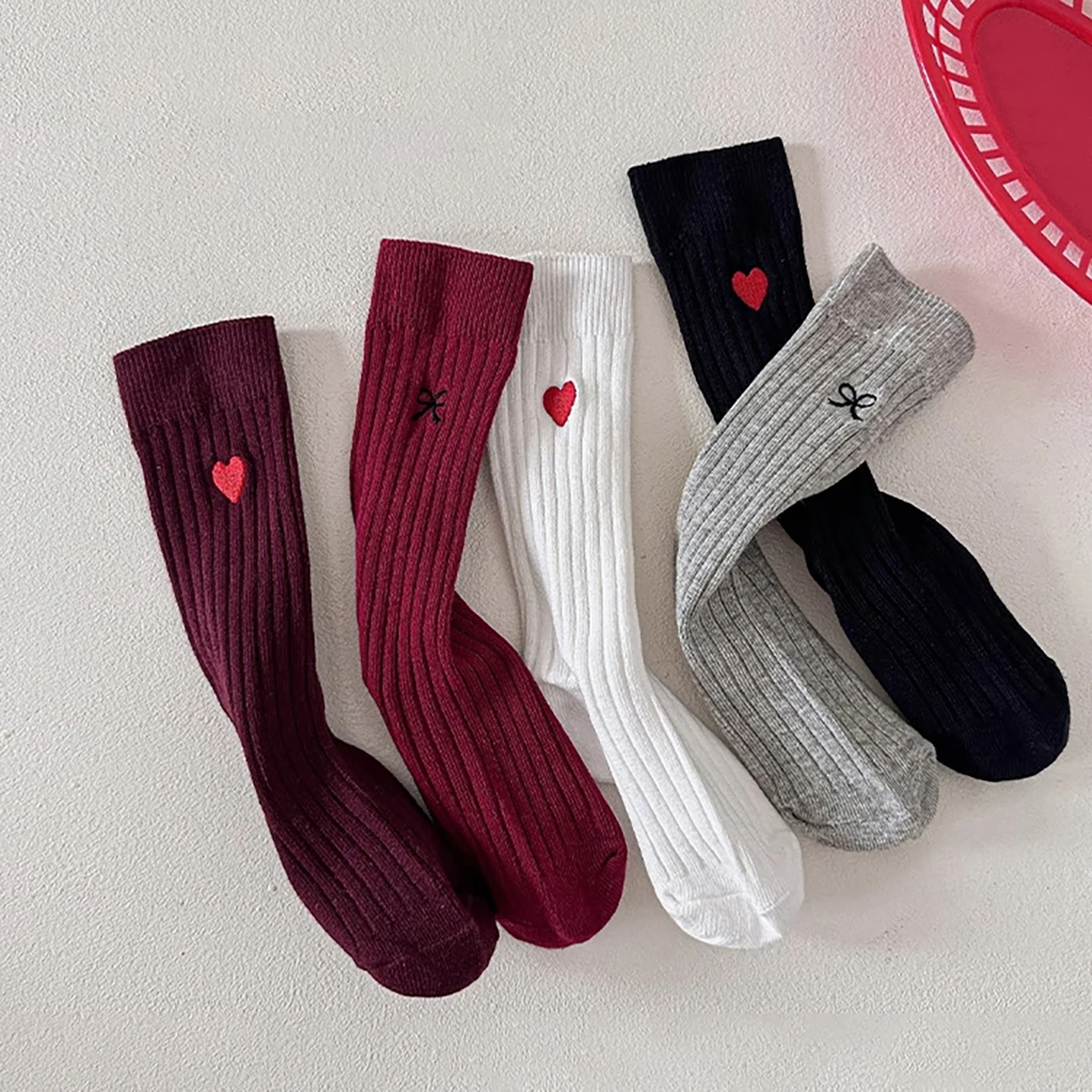 %E3%80%90Seasonal%20Sale%E3%80%91%205%20Pairs%20Kids%20Socks%20Solid%20Color%20Heart%20Pattern%20Middle%20Socks%20For%20Girls%20Children%20Cotton%20Stripe%20Calf%20Socks%202-8%20Years%20-%20Image%203