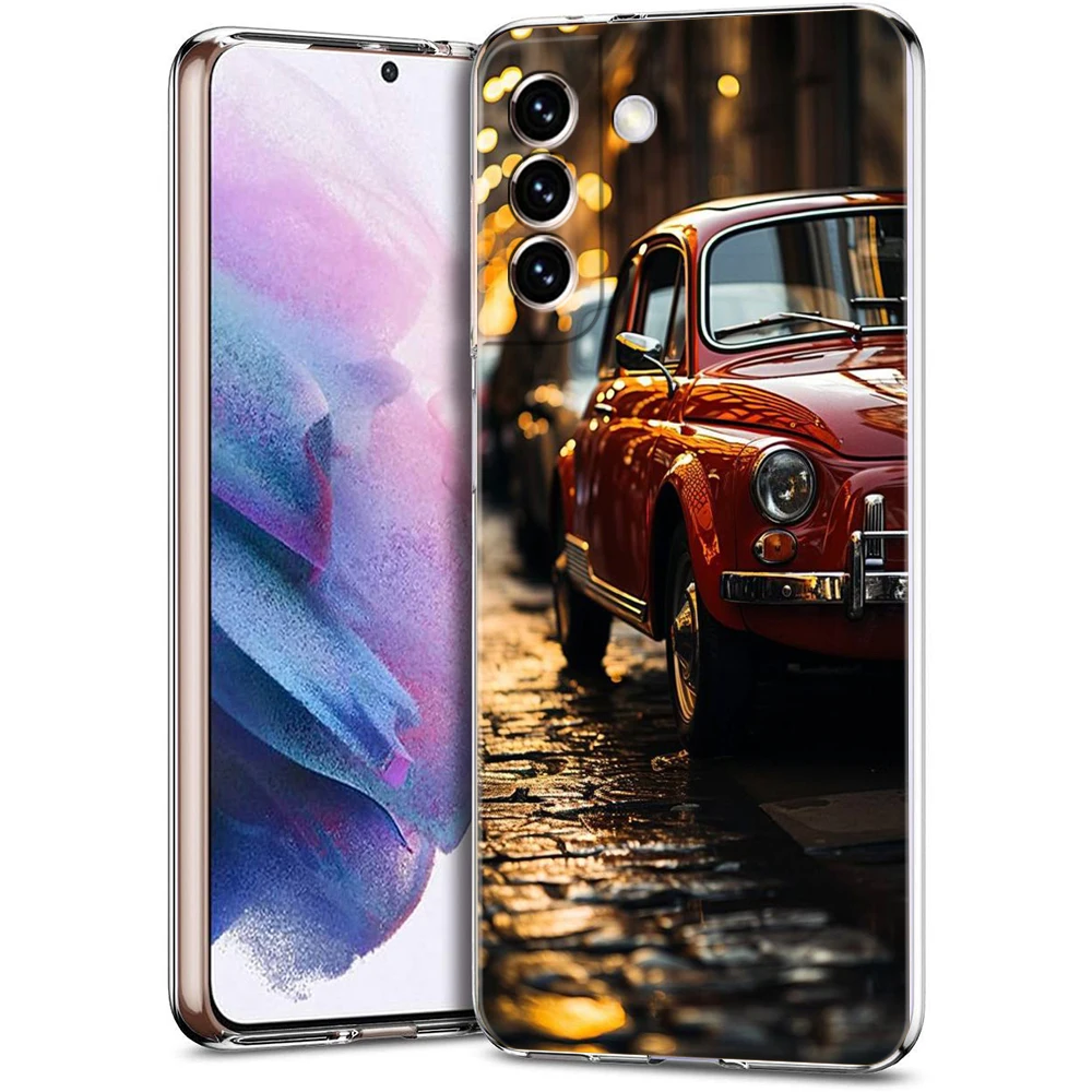 Classic Vintage Retro Car Design Soft Clear Phone Case