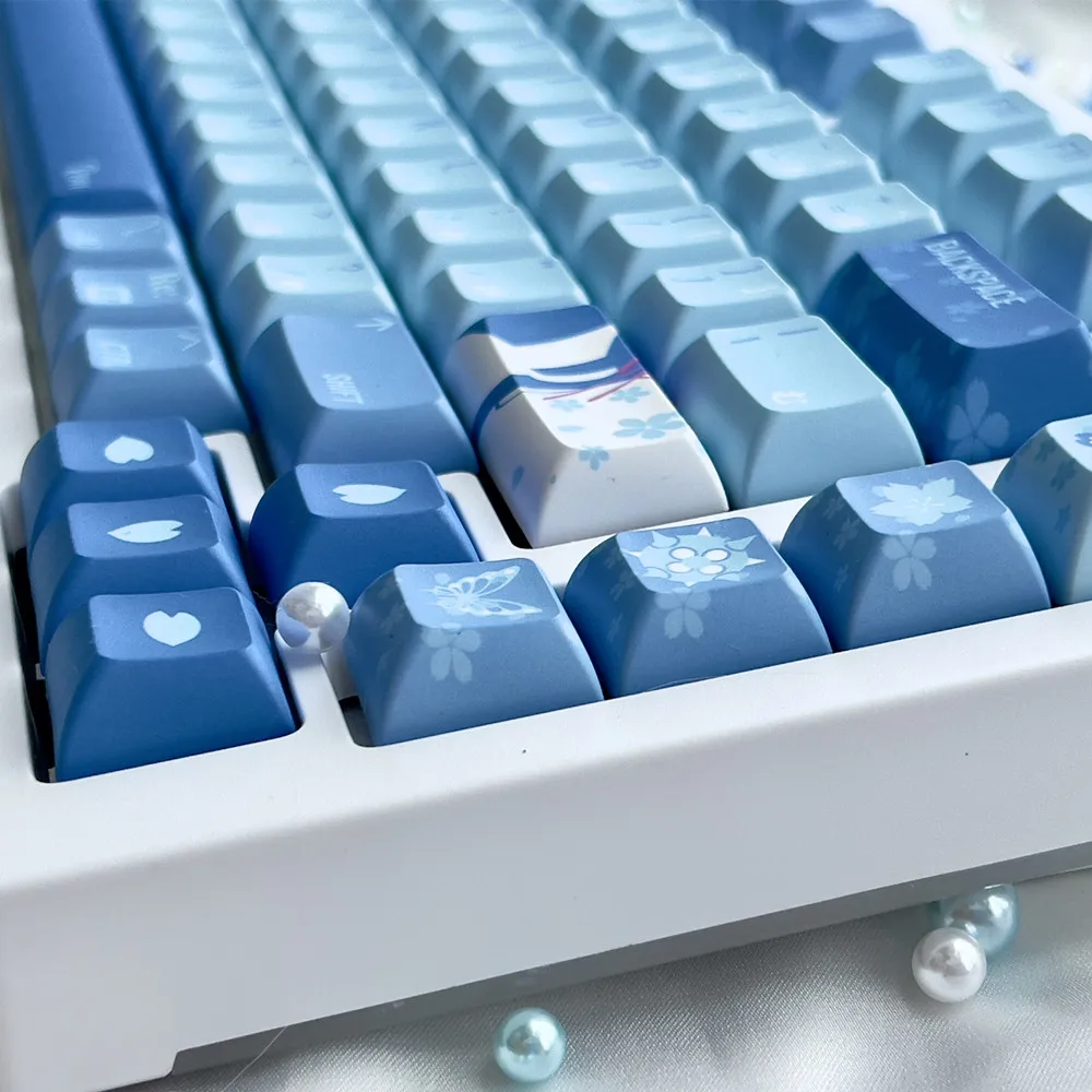 Empregada Rosa Empregada Azul Pbt Keycap 140 Chaves Perfil Kca Conjuntos Completos Dye Subbed para 60 61 64 68 75 84 87 96 98 104 108 Mechanica - Imagem 2