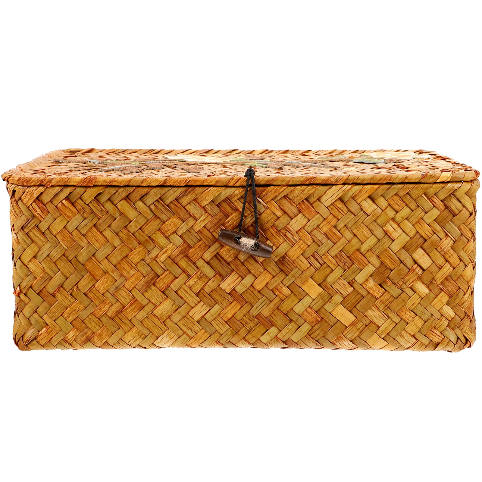 

Woven Sundries Basket with Lid Woven Baskets Cosmetics Storage Basket Home Decor