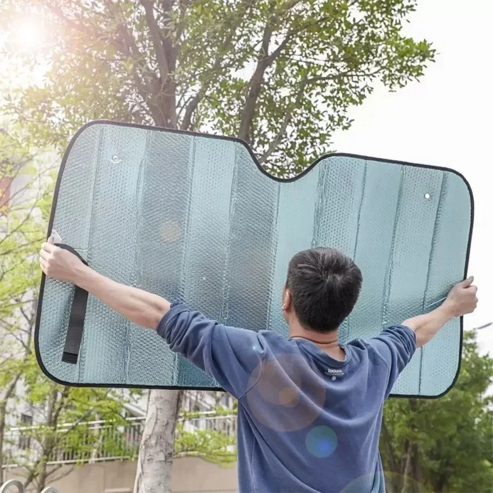 Foldable Car Windshield Sunshade Universal Sun UV Protection Lightable Sun Visor Covers Front Rear Window Curtain Car Shade