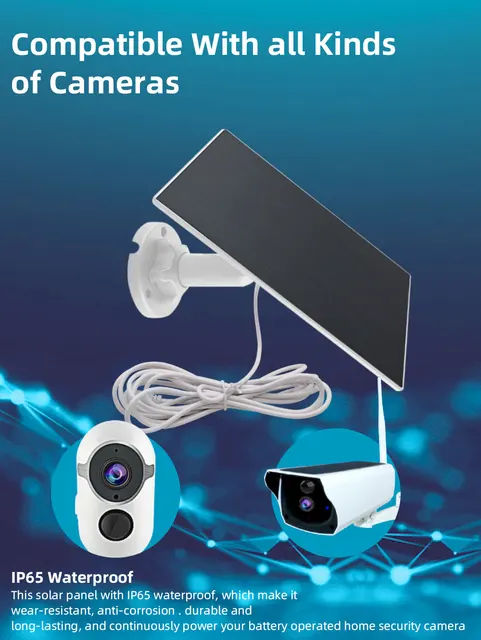 7925-89e75f.jpg Panneau solaire pour caméra de Surveillance extérieure WiFi 3M, câble d'alimentation Rechargeable pour la sécurité