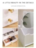 1pc Square Makeup Organizer Mirror Dresser， 360° Rotating Large Capacity Cat Ears Makeup Mirror with Stylish Storage Box - Perfe 5