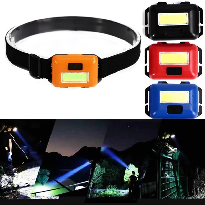 3 Modes Mini Portable COB Head Flashlight Outdoor Waterproof Night Riding Fishing Headlamp Battery Powered (no Battery)