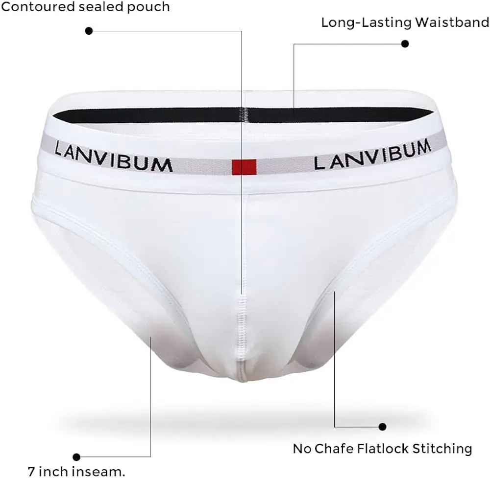 Yiailing Mens Underwear Briefs Pack Cotton Wide Waistband Summer Breathable Underpant Multipack