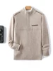 ANGEL 100% Merino Wool Men's Knitwear Sweater Mock Neck Zipper Pullovers Autumn Winter Smart Casual Cashmere Soft Male Clothes 3