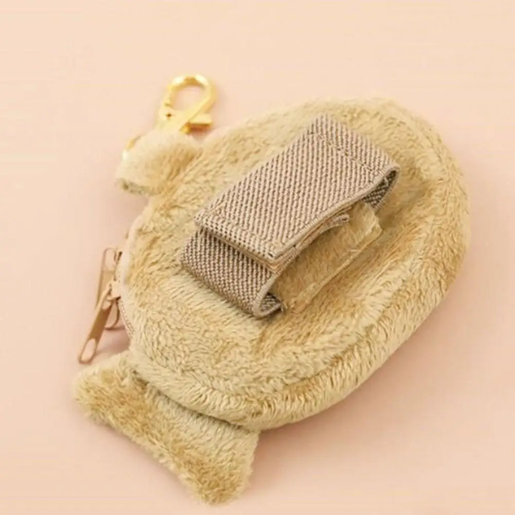 Plush Fish Doll Coin Purse Wrist Bag Mini Cute Zipper Girl Coin Wallet Headset Bag Convenient Small Capacity Storage